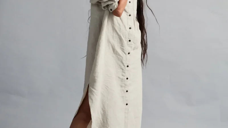Look at both the comfortable and stylish loaded linen shirt dress: Make your day chill by wearing it