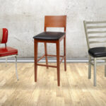 Metal Wood-Grain Chair
