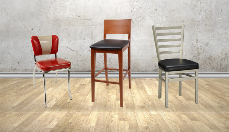 Metal Wood-Grain Chair